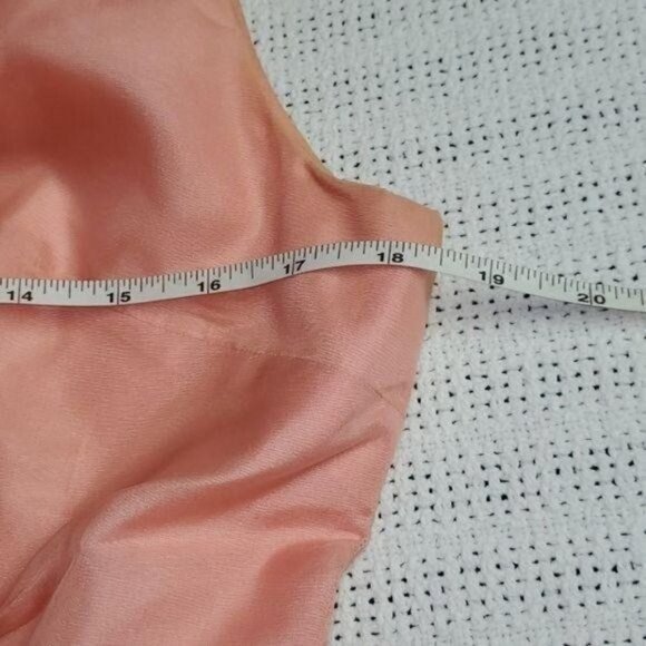 Vintage HandCrafted Pink Peach Lined Zippered Sleeveless Pleated Midi Sz S Dress - Picture 13 of 13